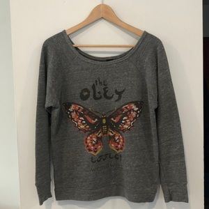 Obey butterfly pullover sweater